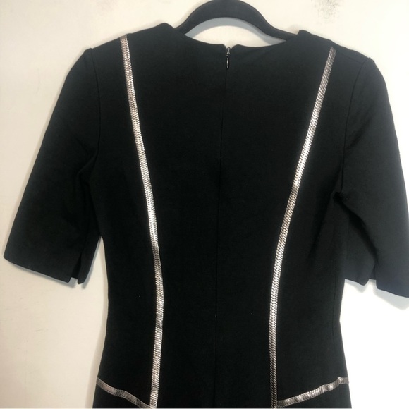 Tenax Italian Made Sheath Dress with Leather Trim, size 6 - Picture 6 of 13